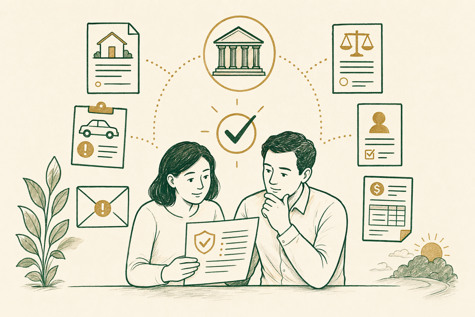 Illustration summarizing: Understanding Common Legal Documents and Notices