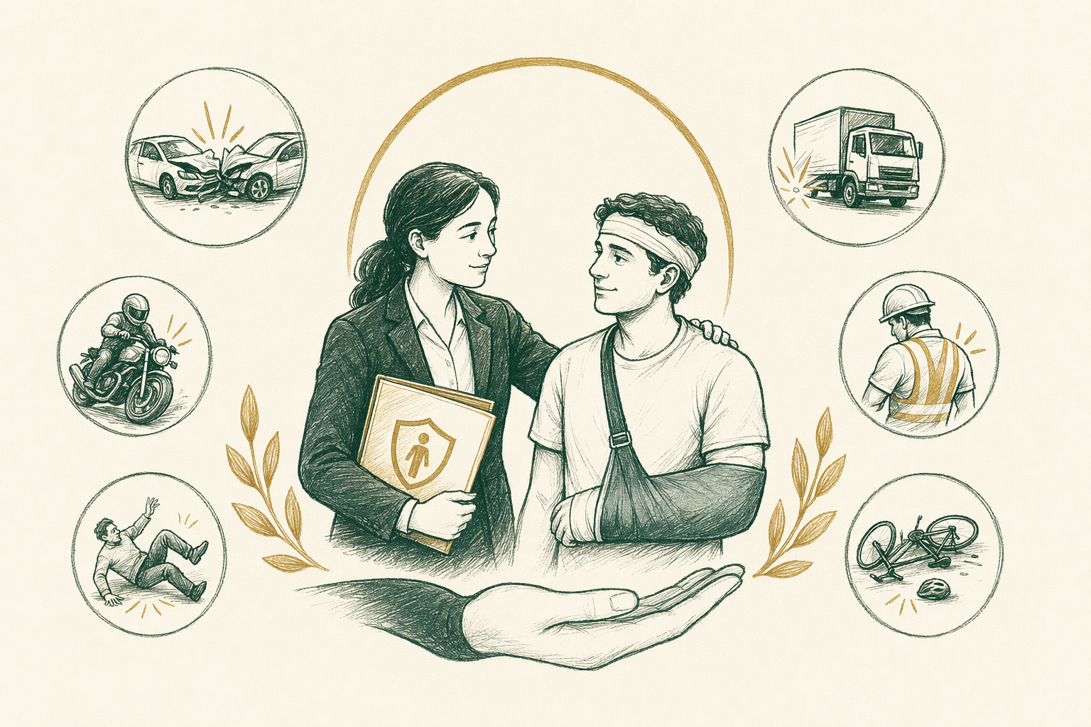 Illustration summarizing: Accident & Injury Lawyers