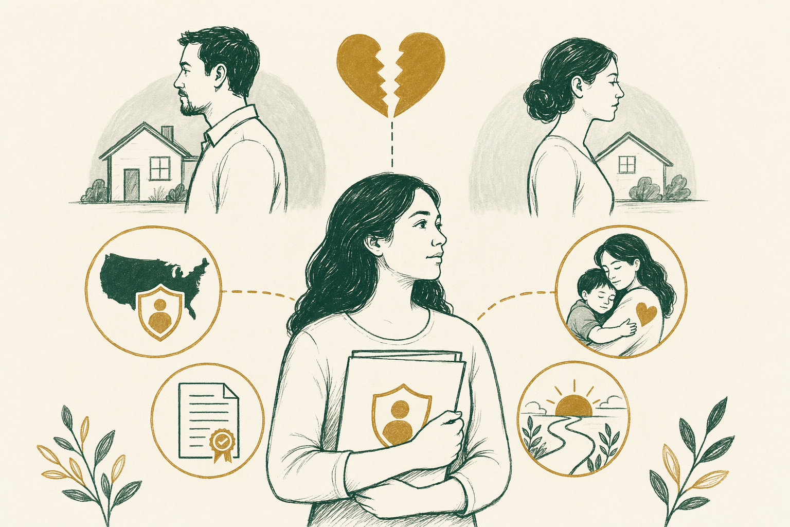 Illustration summarizing: Divorce When You Are Undocumented: What to Know