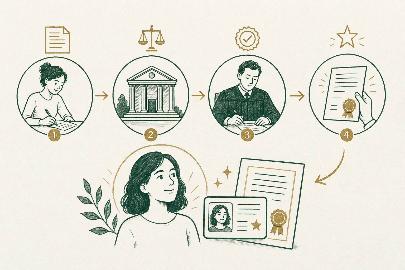 Illustration summarizing: How to Legally Change Your Name